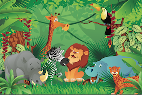 safari themed backdrop kids birthday party singapore