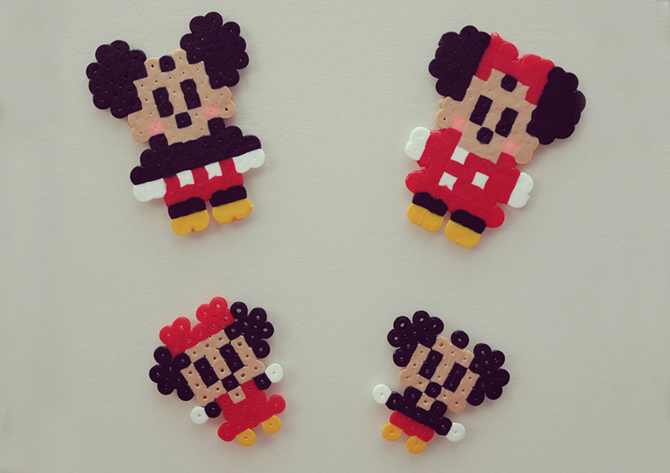 Mickey and Minnie inspired hamma beads making for kids themed birthday party activity