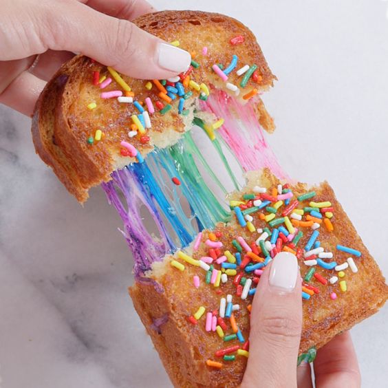 rainbow cheese toast station