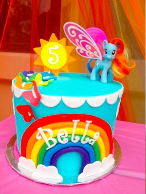 unicorn rainbow dash fondant cake
