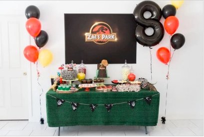 jurassic birthday dessert table