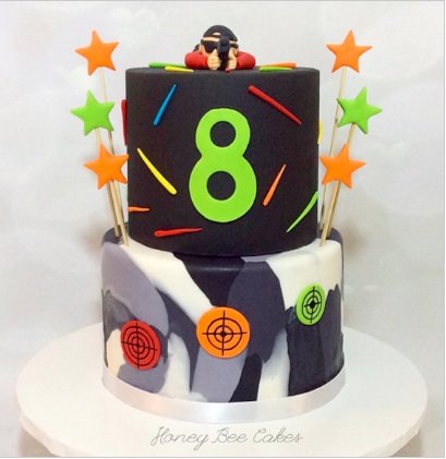 laser tag cake design