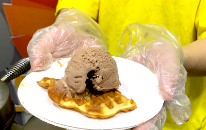 waffle ice cream Ice Cream Waffle live food station