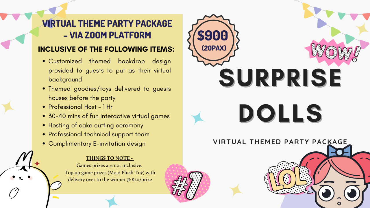 Surprise Dolls Virtual Theme party Surprise Dolls Virtual Theme party