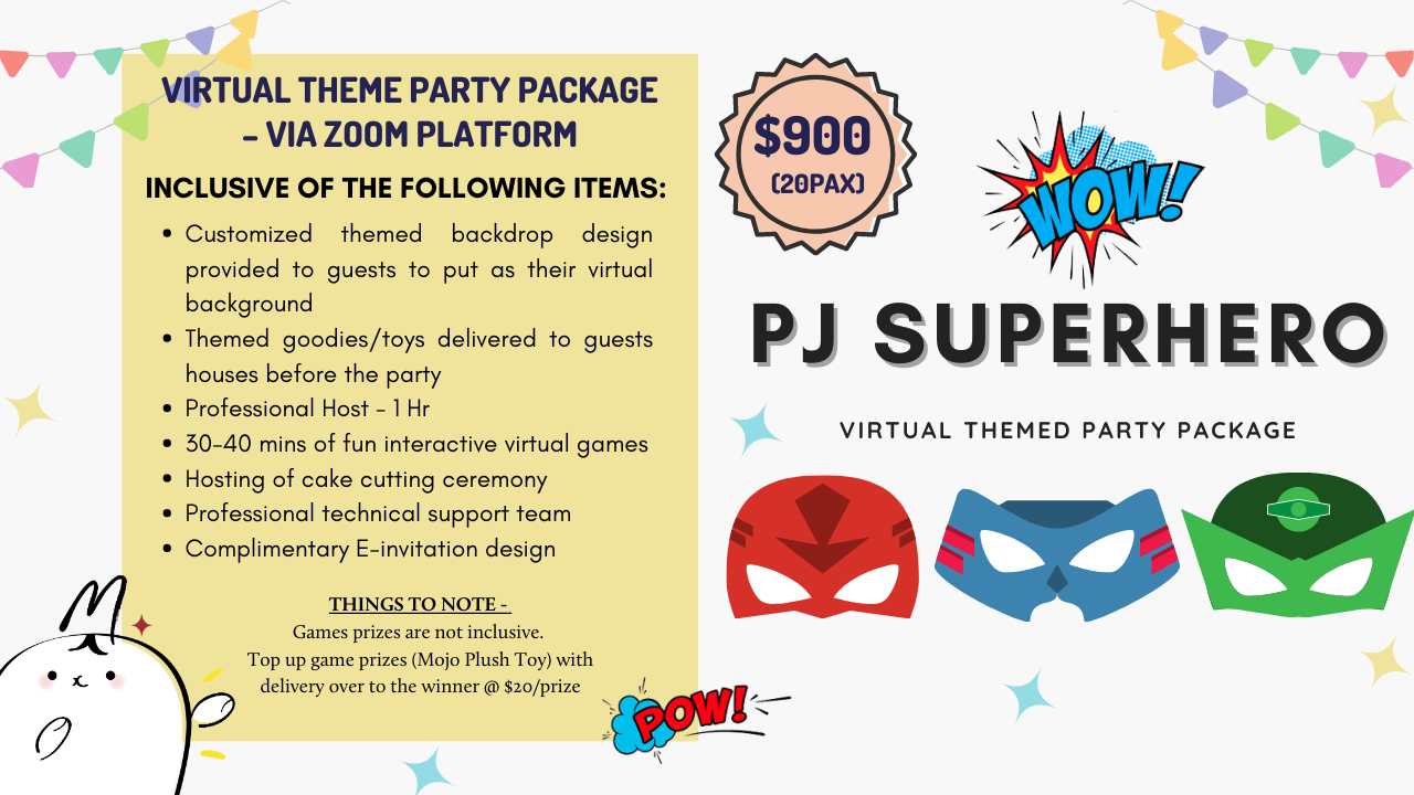 PJ Superhero Virtual Theme Party PJ Superhero Virtual Theme Party