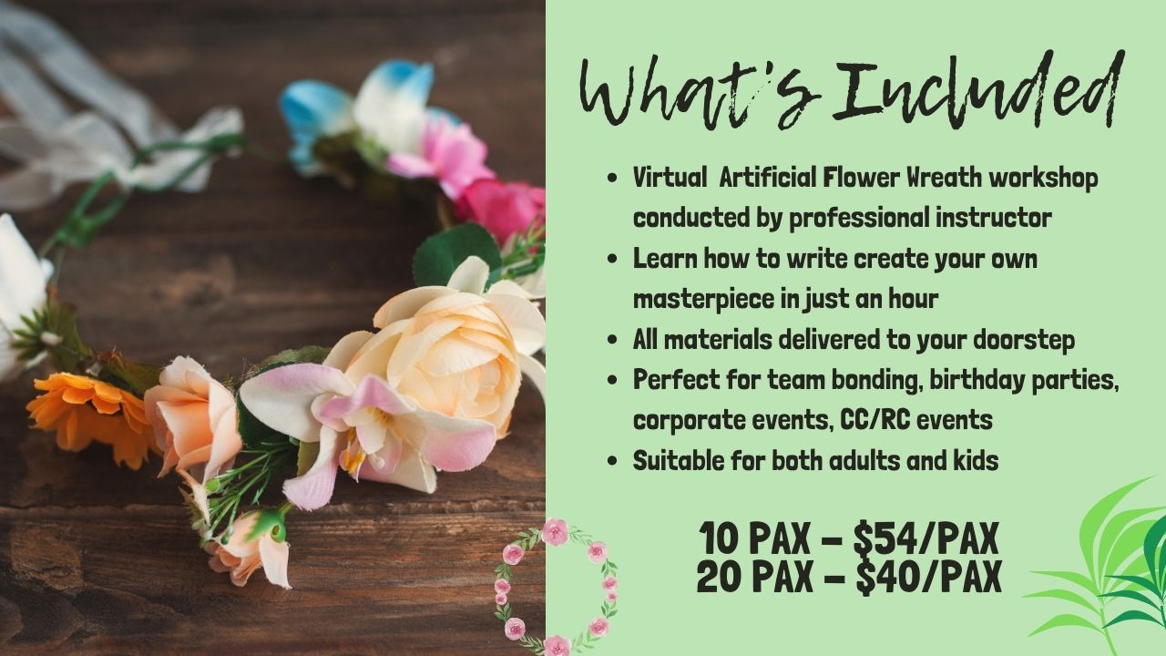 Virtual Artificial Flower Wreath Workshop