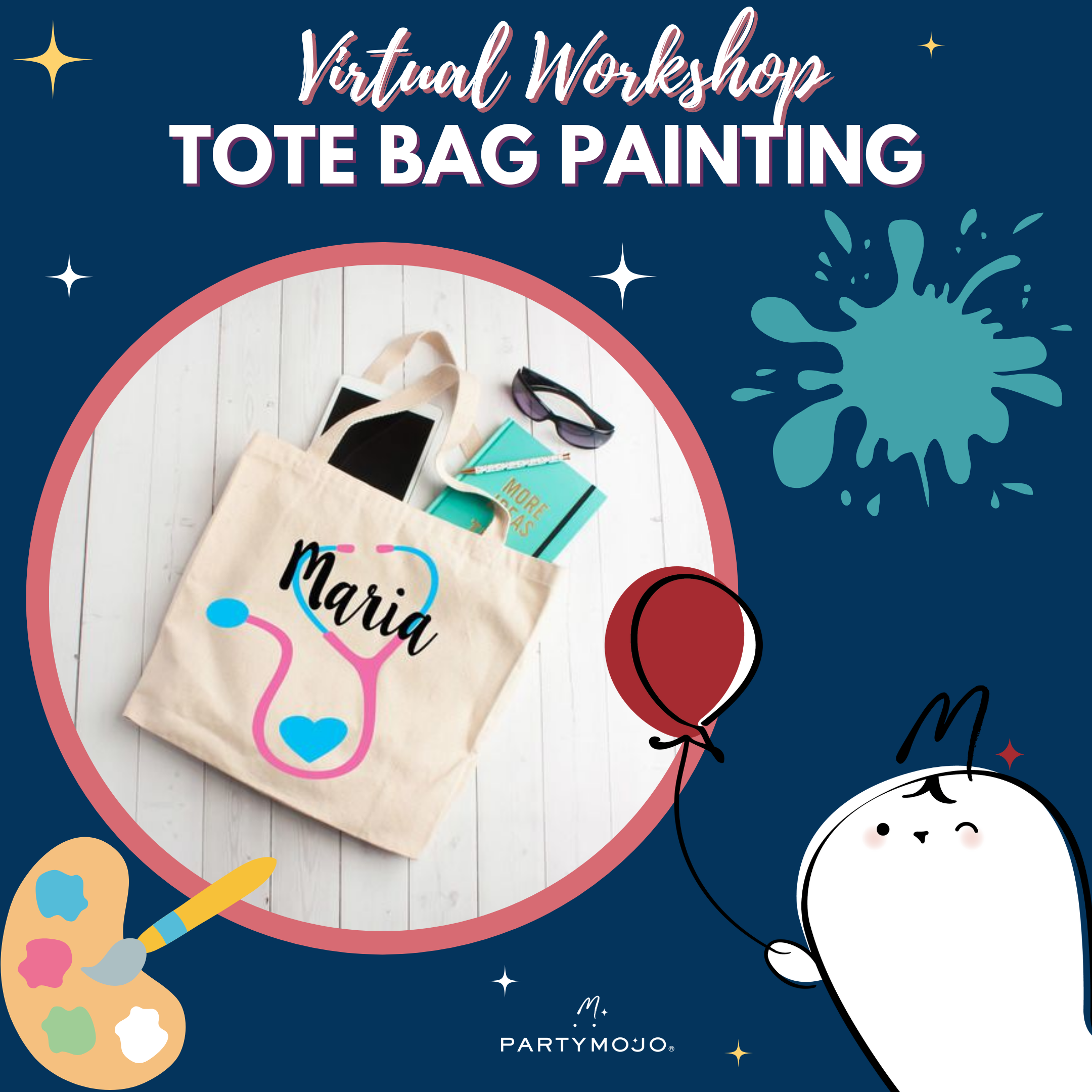 Virtual Tote Bag Painting Workshop 