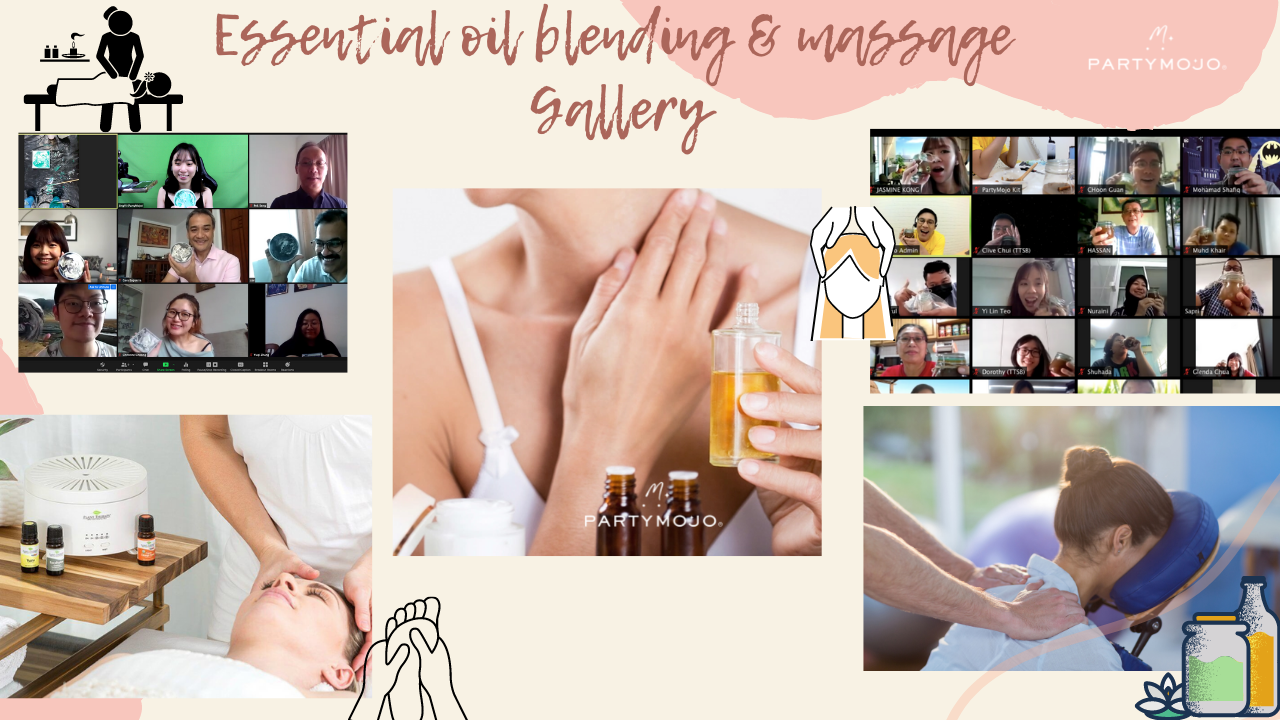 Virtual essential oil blending and basic massage workshop