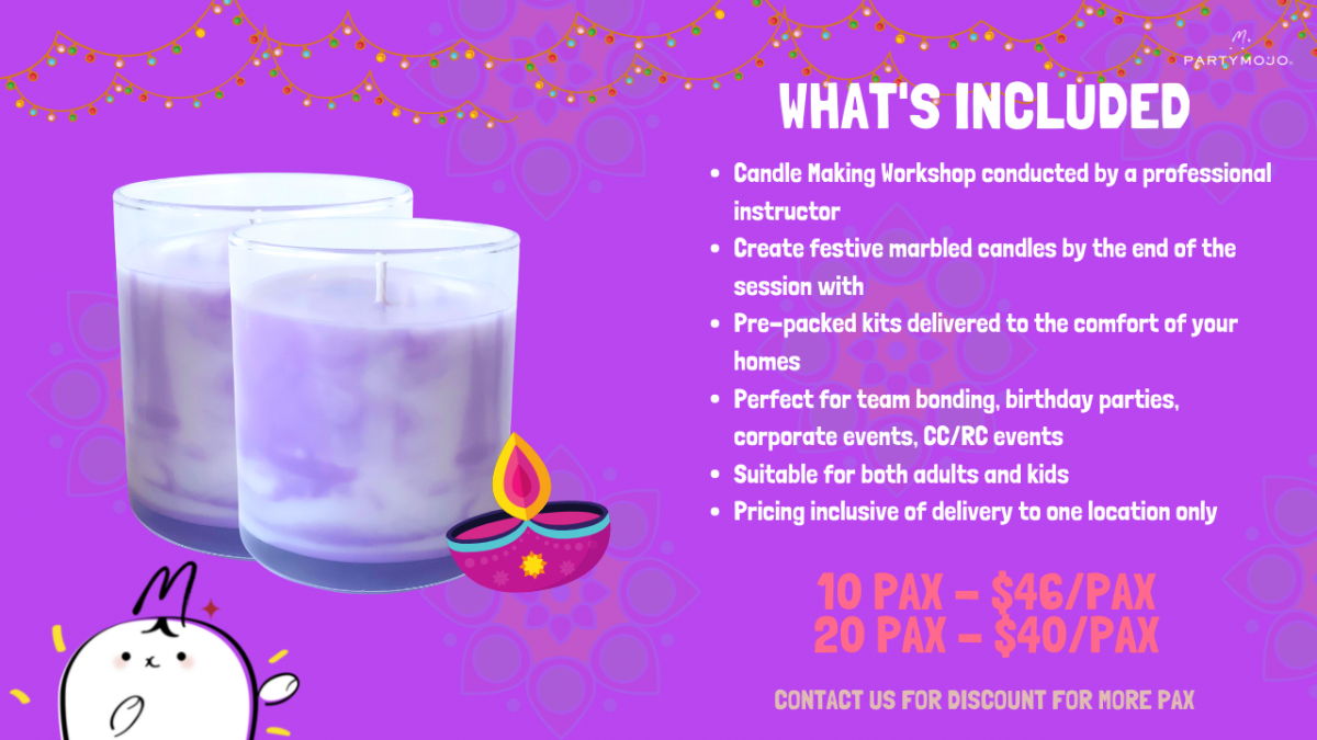 Virtual Deepavali Candle Making Hosted by PartyMojo Singapore