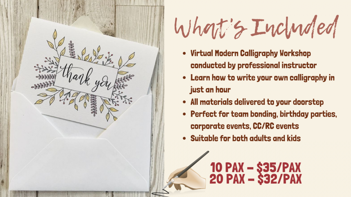 Virtual Modern Calligraphy Workshop| Hosted by PartyMojo