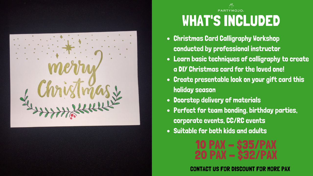 Christmas card workshop virtual Christmas Card Calligraphy workshop
