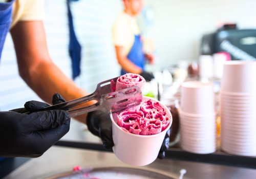 Thai Rolled Ice Cream station