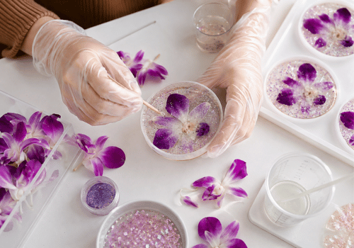 Orchid Resin Coaster