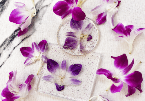 Orchid Resin Coaster