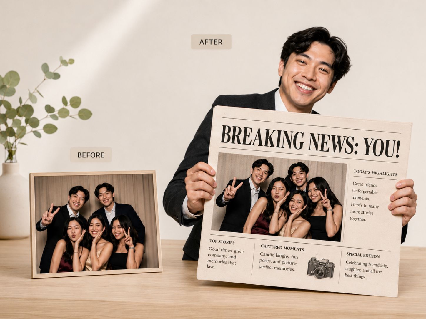 AI Newspaper Photo Booth