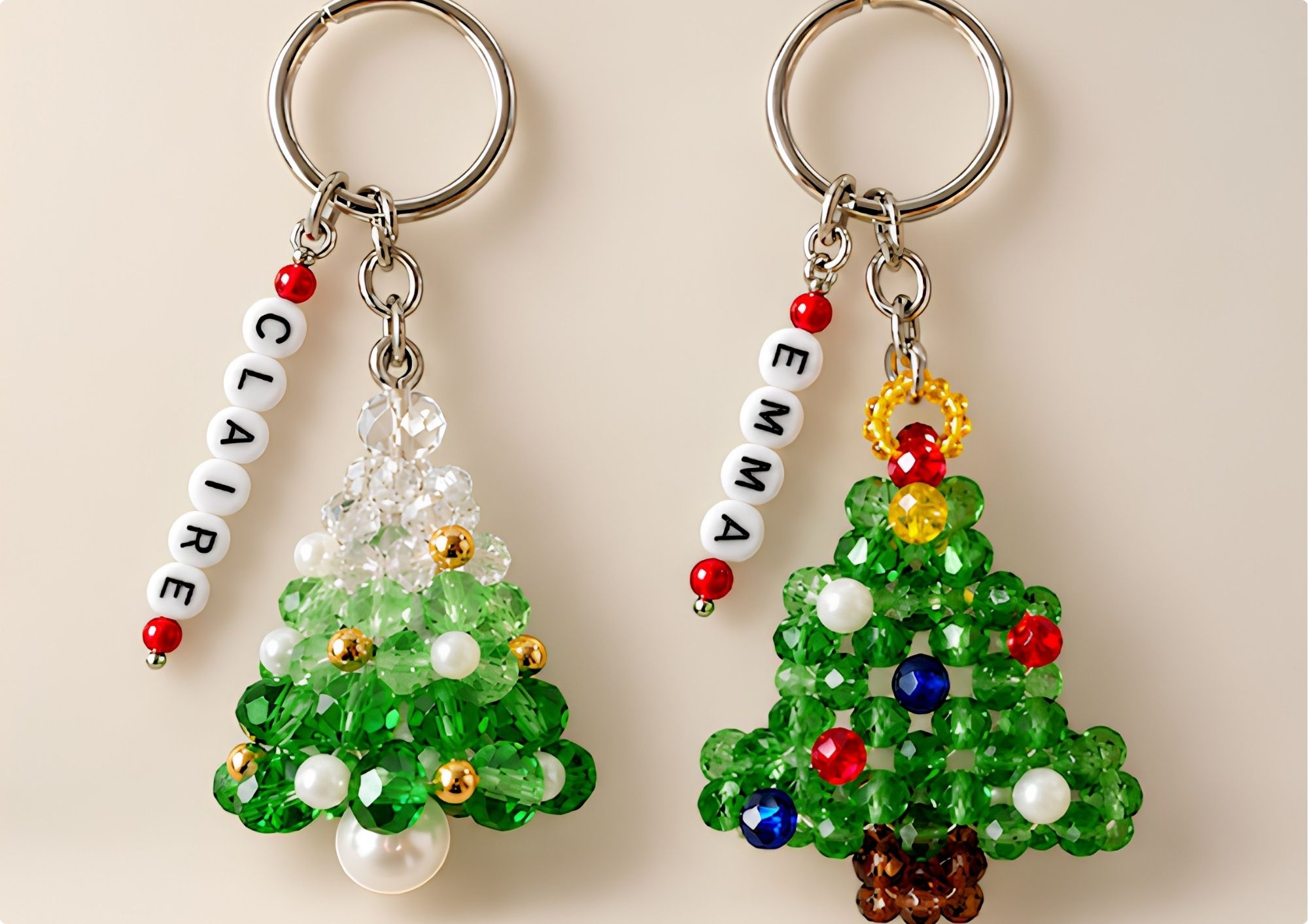 Beaded christmas tree charm Beaded christmas tree charm